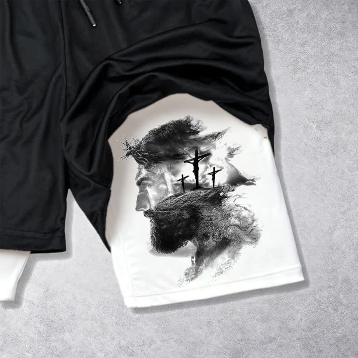 Christianartworkshop Short de sport Jean 14:6 avec motif Jésus et croix : Portez-le chaque jour pour exprimer votre dévotion. - image 5