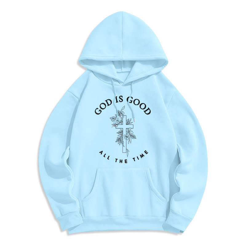 Christianartworkshop Dieu est bon en tout temps Citation sur la foi Sweat à capuche en polyester doublé polaire - Bleu - 2XL - image 7