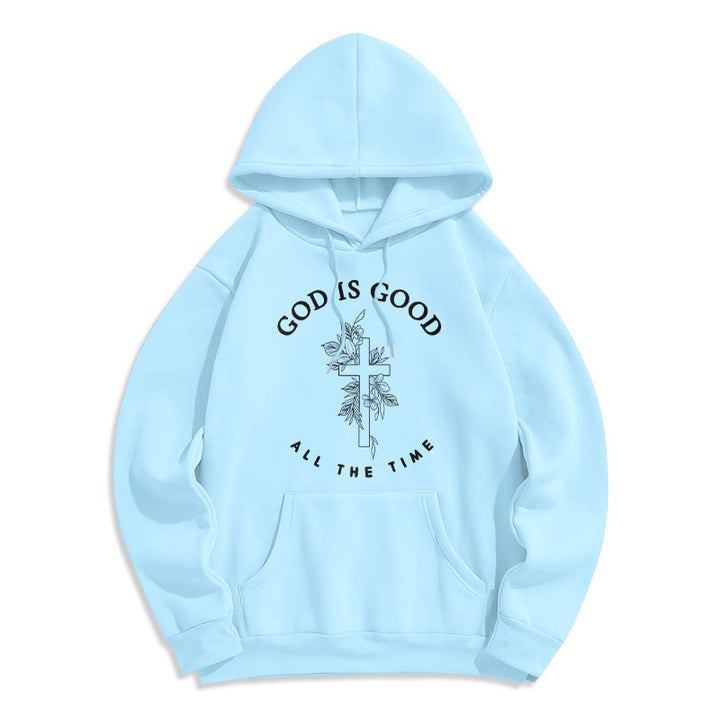 Christianartworkshop Dieu est bon en tout temps Citation sur la foi Sweat à capuche en polyester doublé polaire - Bleu - 2XL - image 7