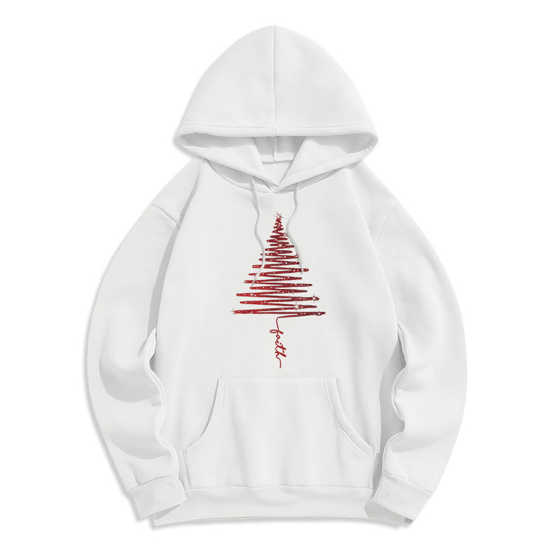 Christianartworkshop Sweat à capuche en polyester doublé polaire avec motif croix de Noël - Blanc - 2XL - image 3