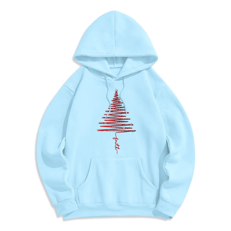 Christianartworkshop Sweat à capuche en polyester doublé polaire avec motif croix de Noël - Bleu - 2XL - image 8