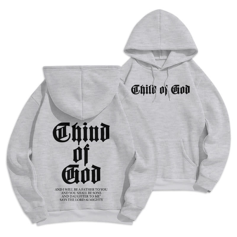 Sweat à capuche en polyester doublé polaire Christianartworkshop « Enfant de Dieu » avec verset biblique - Gris - 2XL - image 15