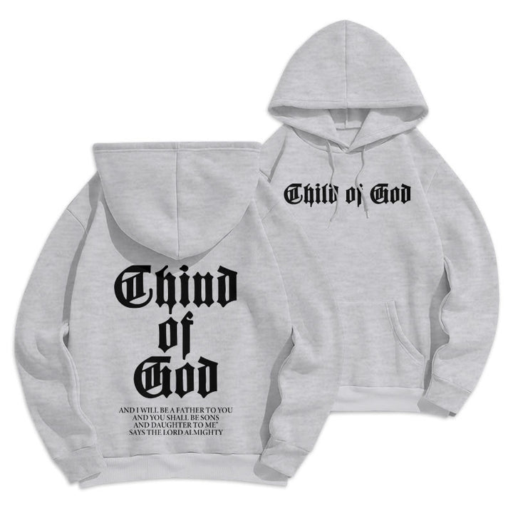 Sweat à capuche en polyester doublé polaire Christianartworkshop « Enfant de Dieu » avec verset biblique - Gris - 2XL - image 15