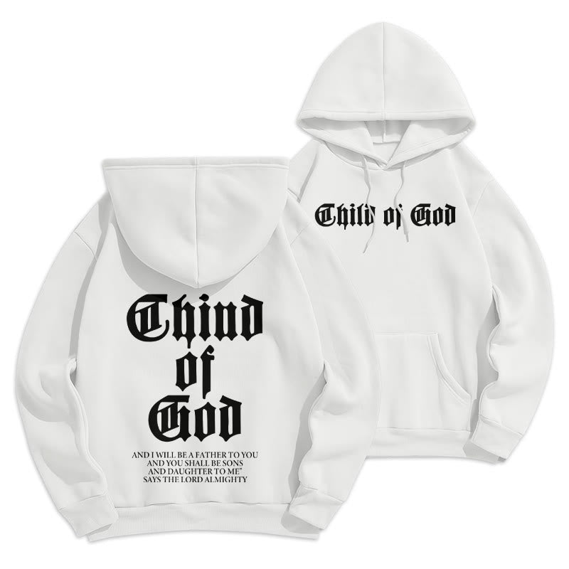 Sweat à capuche en polyester doublé polaire Christianartworkshop « Enfant de Dieu » avec verset biblique - Blanc - 2XL - image 18