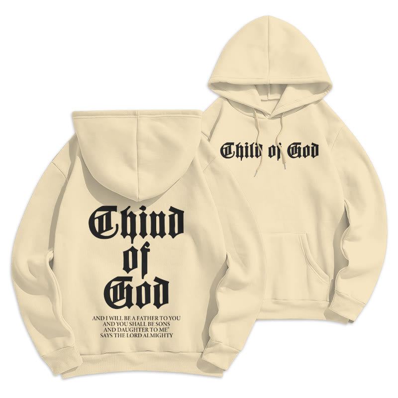 Sweat à capuche en polyester doublé polaire Christianartworkshop « Enfant de Dieu » avec verset biblique - Beige - 2XL - image 12