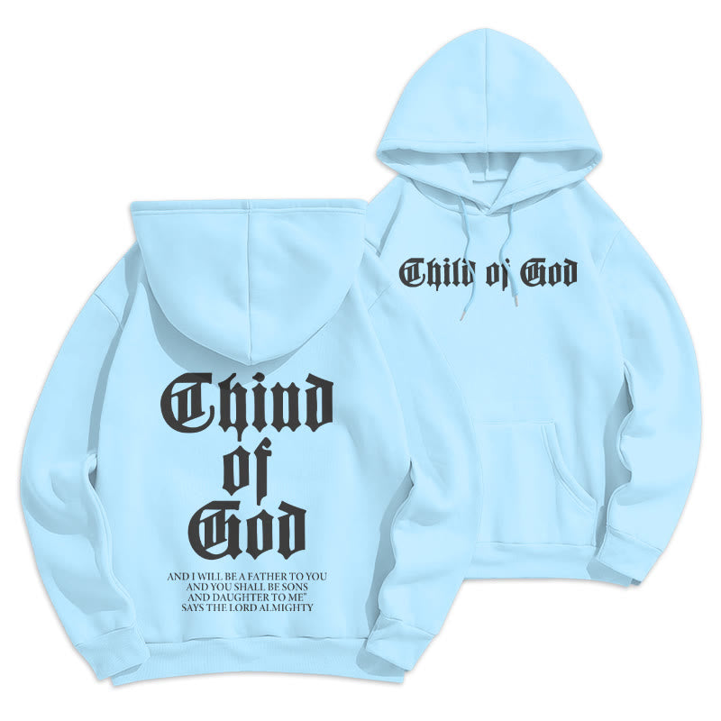 Sweat à capuche en polyester doublé polaire Christianartworkshop « Enfant de Dieu » avec verset biblique - Bleu - 2XL - image 3