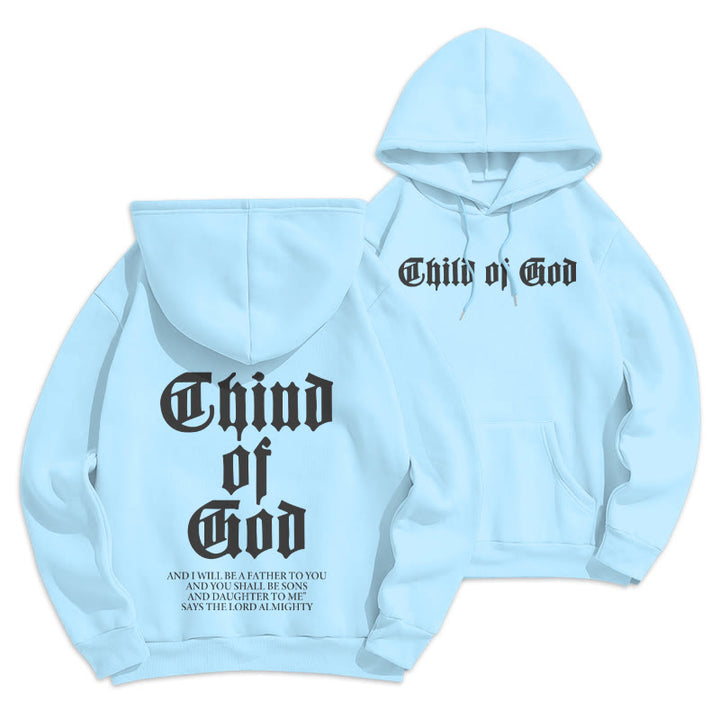Sweat à capuche en polyester doublé polaire Christianartworkshop « Enfant de Dieu » avec verset biblique - Bleu - 2XL - image 3