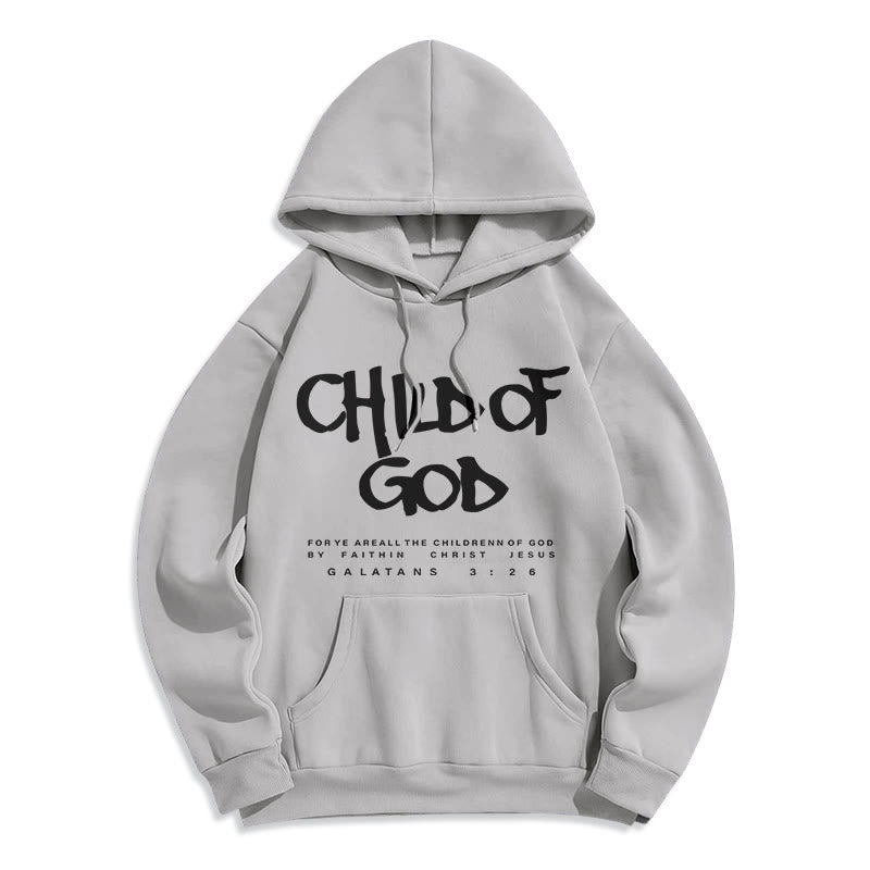 Christianartworkshop Enfant de Dieu Galates 3:26 Foi Sweat à capuche en polyester doublé polaire - Gris - 2XL - image 6