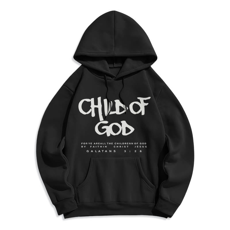 Christianartworkshop Enfant de Dieu Galates 3:26 Foi Sweat à capuche en polyester doublé polaire - Noir - 2XL - image 1