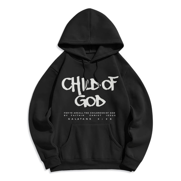 Christianartworkshop Enfant de Dieu Galates 3:26 Foi Sweat à capuche en polyester doublé polaire - Noir - 2XL - image 1