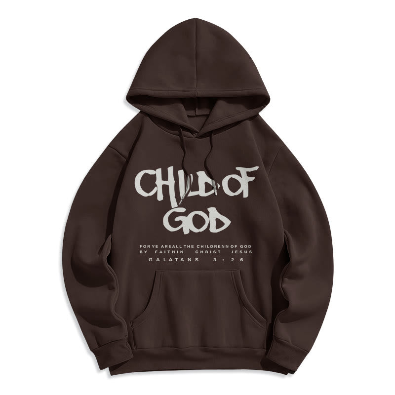 Christianartworkshop Enfant de Dieu Galates 3:26 Foi Sweat à capuche en polyester doublé polaire - Brun - 2XL - image 0