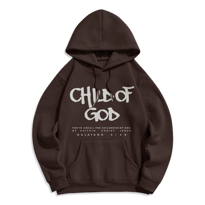 Christianartworkshop Enfant de Dieu Galates 3:26 Foi Sweat à capuche en polyester doublé polaire - Brun - 2XL - image 0