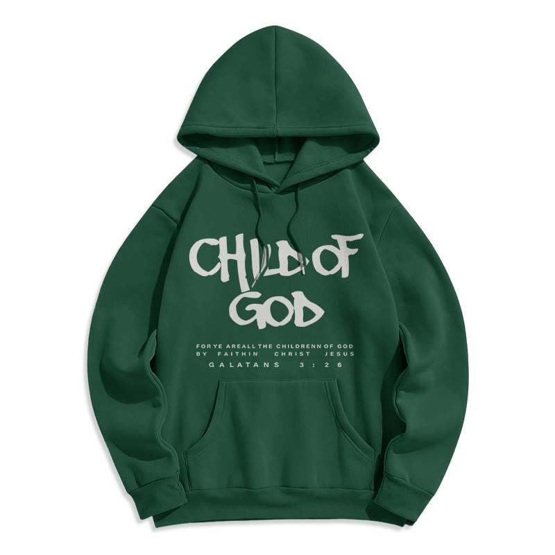 Christianartworkshop Enfant de Dieu Galates 3:26 Foi Sweat à capuche en polyester doublé polaire - Vert - 2XL - image 4