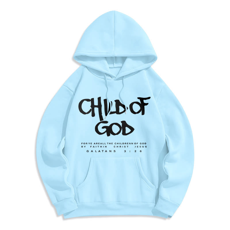 Christianartworkshop Enfant de Dieu Galates 3:26 Foi Sweat à capuche en polyester doublé polaire - Bleu - 2XL - image 2