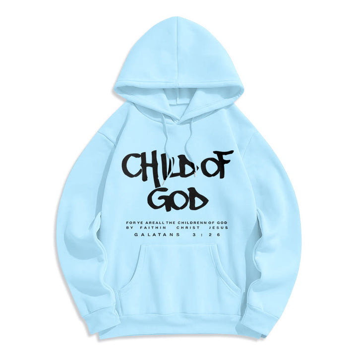 Christianartworkshop Enfant de Dieu Galates 3:26 Foi Sweat à capuche en polyester doublé polaire - Bleu - 2XL - image 2