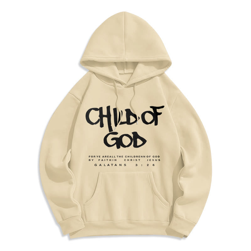 Christianartworkshop Enfant de Dieu Galates 3:26 Foi Sweat à capuche en polyester doublé polaire - Beige - 2XL - image 5