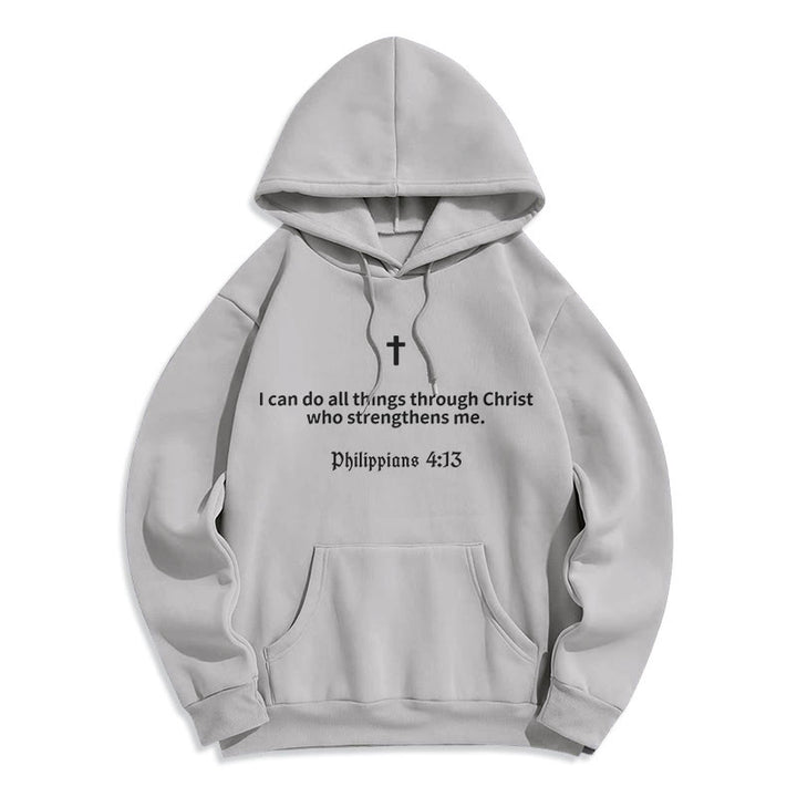 Christianartworkshop Philippiens 4:13 Foi Sweat à capuche en polyester doublé polaire - Gris - 2XL - image 7