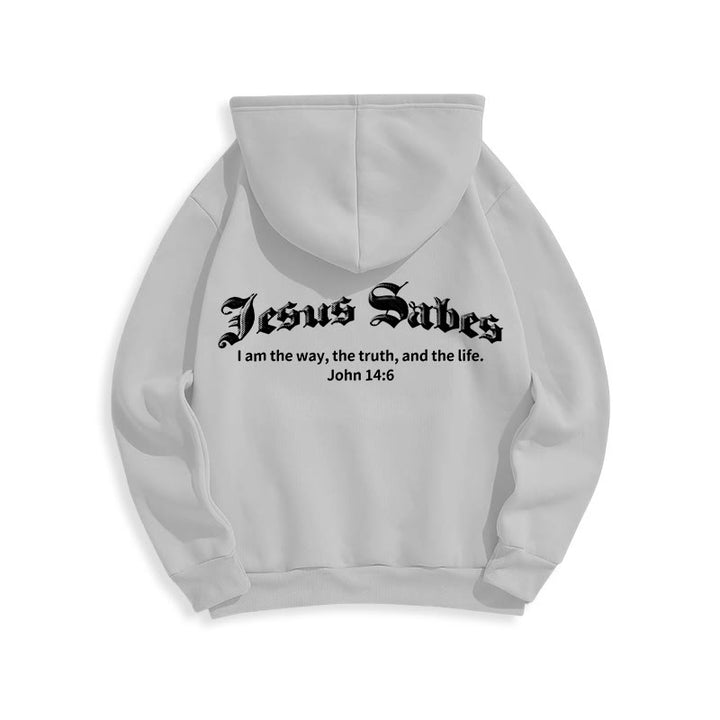 Christianartworkshop Jésus sauve Jean 14:6 Sweat à capuche en polyester doublé polaire Foi - image 2