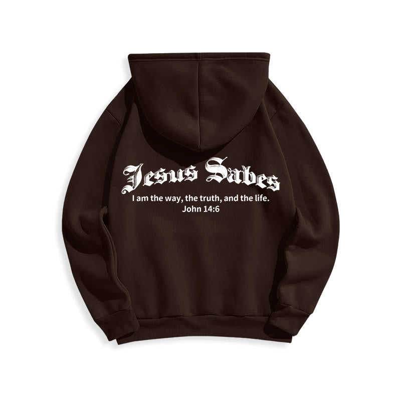 Christianartworkshop Jésus sauve Jean 14:6 Sweat à capuche en polyester doublé polaire Foi - image 8