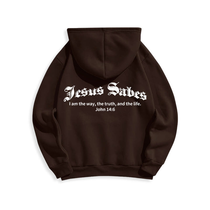 Christianartworkshop Jésus sauve Jean 14:6 Sweat à capuche en polyester doublé polaire Foi - image 8