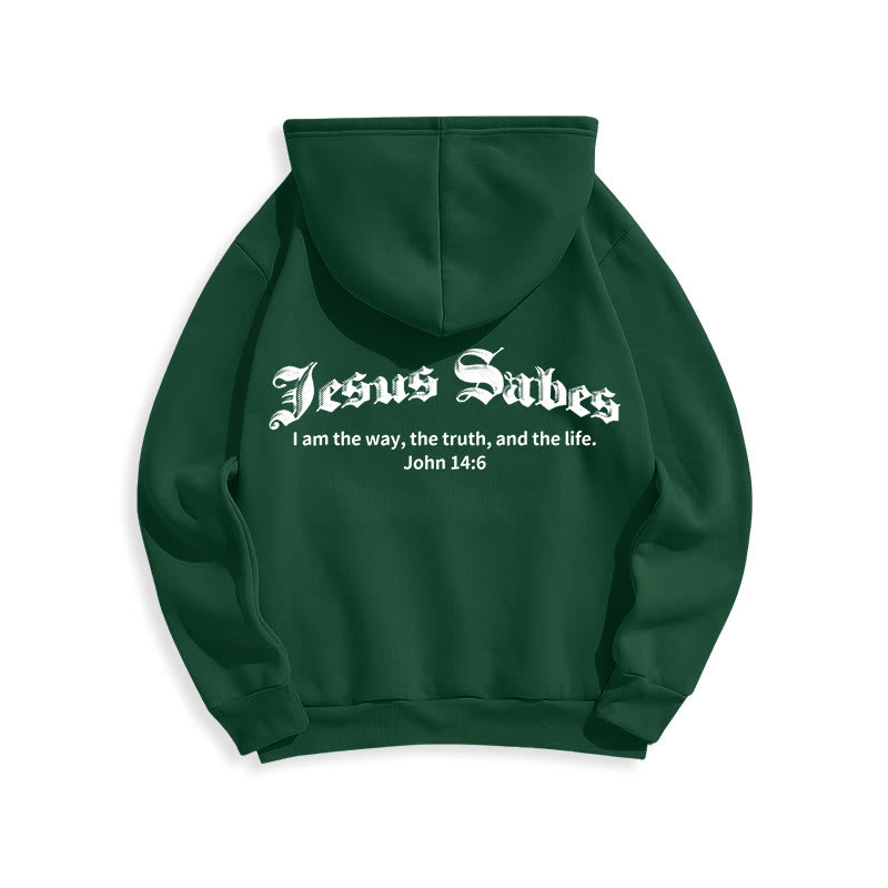 Christianartworkshop Jésus sauve Jean 14:6 Sweat à capuche en polyester doublé polaire Foi - image 20