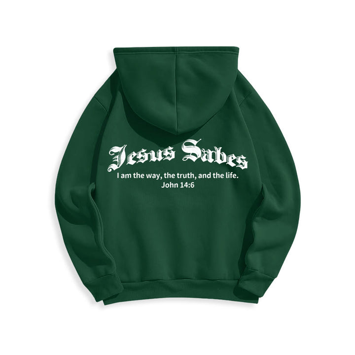 Christianartworkshop Jésus sauve Jean 14:6 Sweat à capuche en polyester doublé polaire Foi - image 20