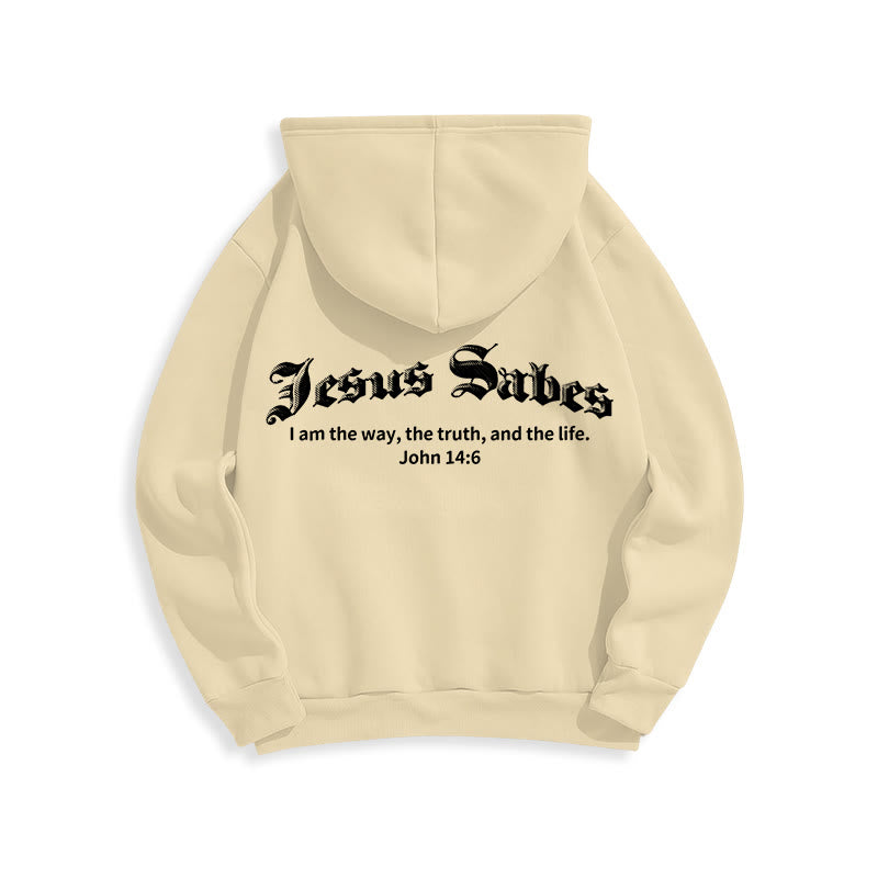 Christianartworkshop Jésus sauve Jean 14:6 Sweat à capuche en polyester doublé polaire Foi - image 23
