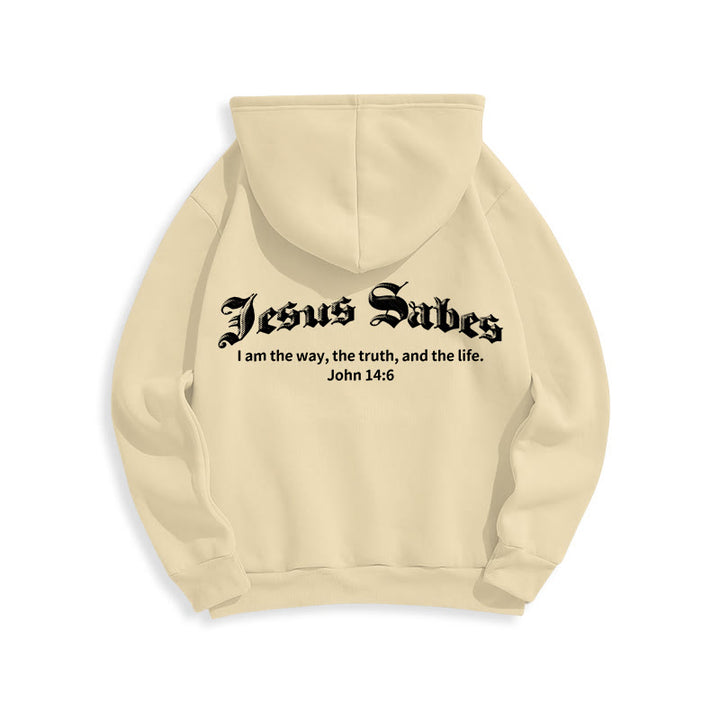 Christianartworkshop Jésus sauve Jean 14:6 Sweat à capuche en polyester doublé polaire Foi - image 23