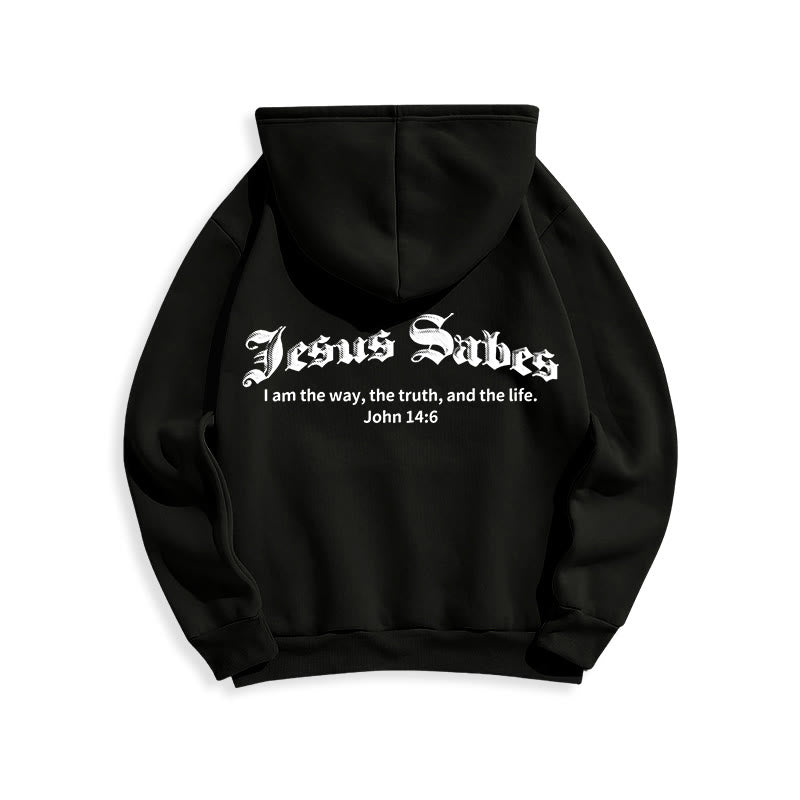 Christianartworkshop Jésus sauve Jean 14:6 Sweat à capuche en polyester doublé polaire Foi - image 11