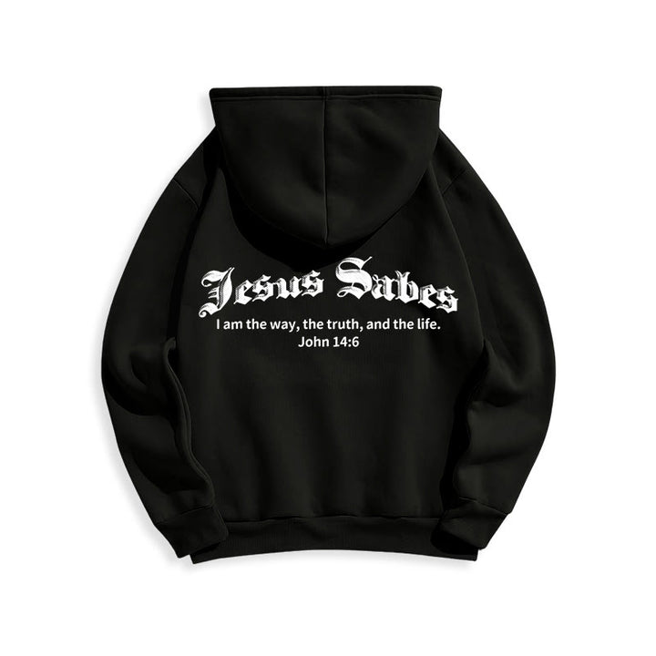 Christianartworkshop Jésus sauve Jean 14:6 Sweat à capuche en polyester doublé polaire Foi - image 11