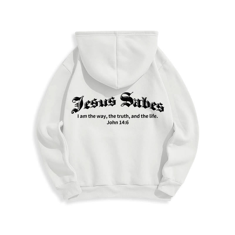 Christianartworkshop Jésus sauve Jean 14:6 Sweat à capuche en polyester doublé polaire Foi - image 5