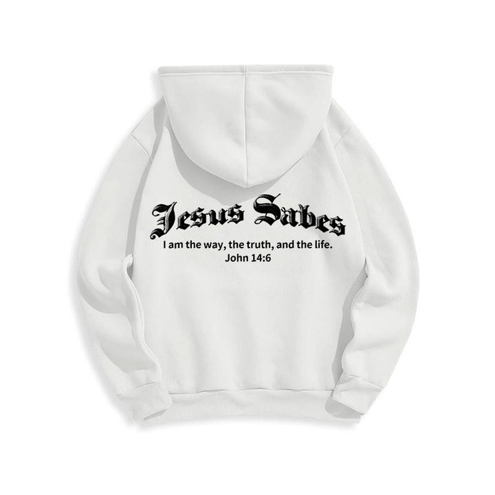 Christianartworkshop Jésus sauve Jean 14:6 Sweat à capuche en polyester doublé polaire Foi - image 5