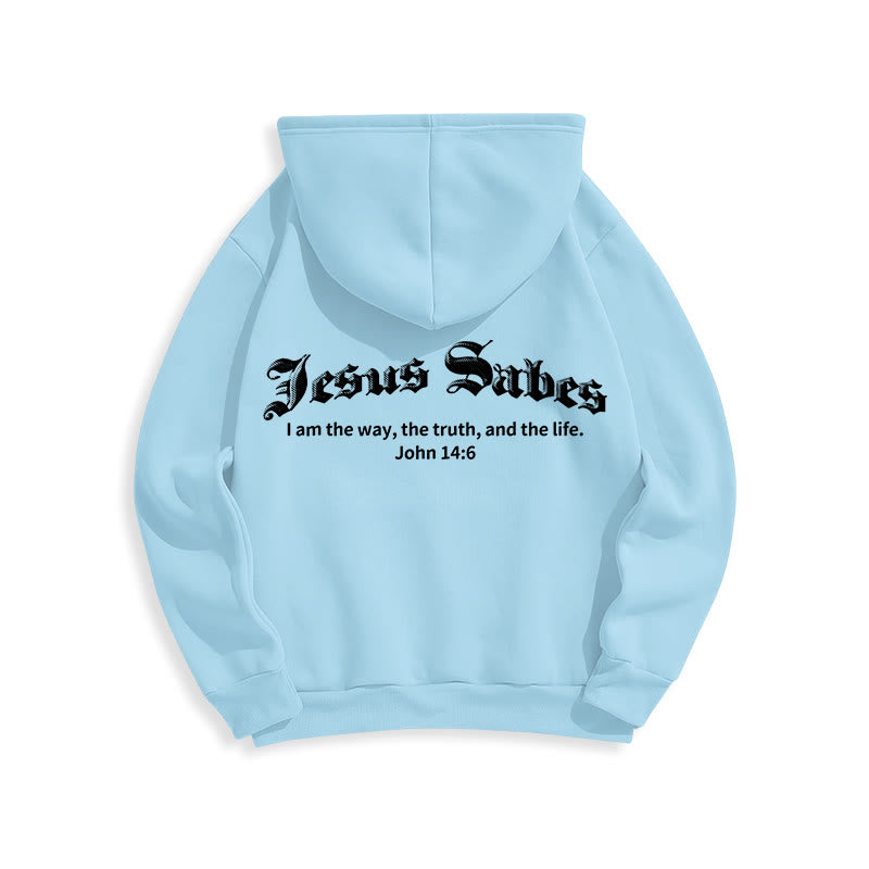 Christianartworkshop Jésus sauve Jean 14:6 Sweat à capuche en polyester doublé polaire Foi - image 14