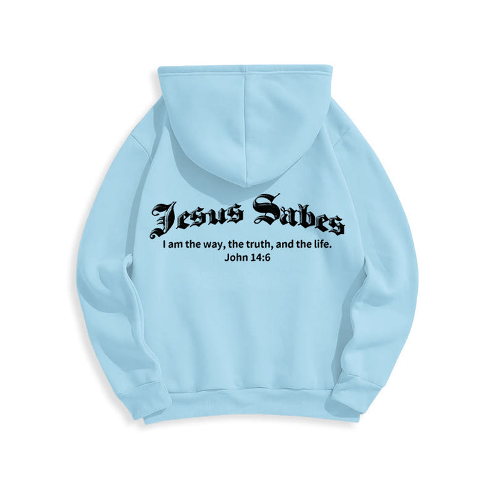 Christianartworkshop Jésus sauve Jean 14:6 Sweat à capuche en polyester doublé polaire Foi - image 14