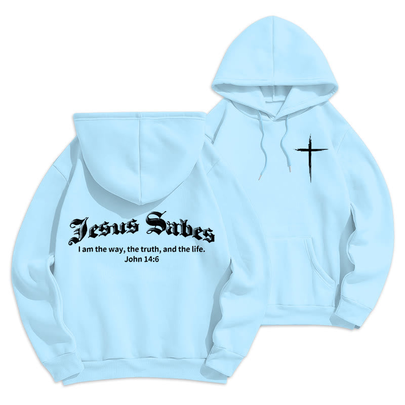 Christianartworkshop Jésus sauve Jean 14:6 Sweat à capuche en polyester doublé polaire Foi - Bleu - 2XL - image 12