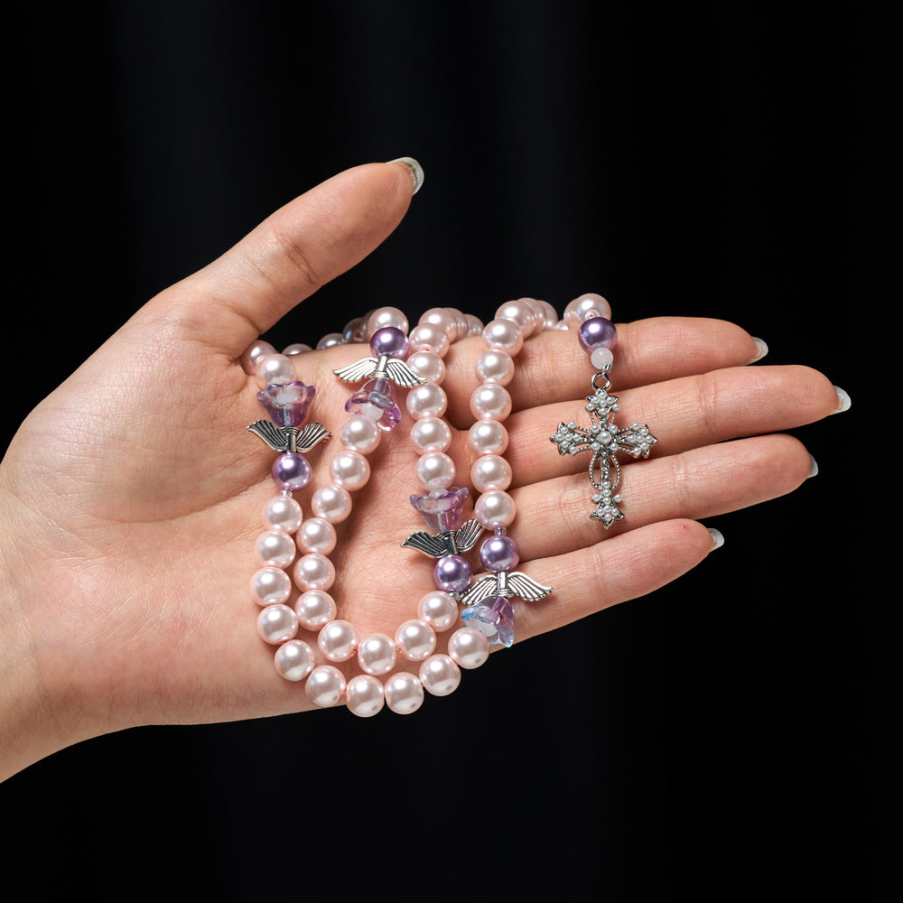 Christianartworkshop Chapelet de prière à l'ange gardien à la lavande : Protection du Christ et grâce divine - image 1