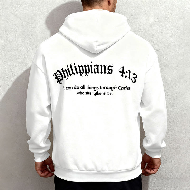 Sweat à capuche en polyester doublé polaire Christianartworkshop avec citation « Foi audacieuse » (Philippiens 413) - image 1