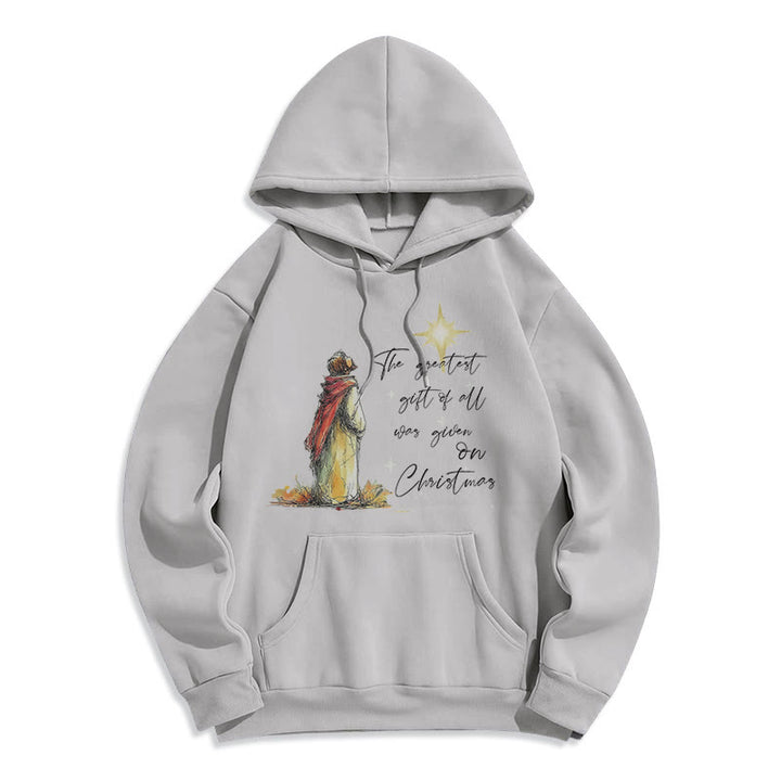 Christianartworkshop Sweat à capuche en polyester doublé polaire à motif d'étoile de Noël - Gris - 2XL - image 6