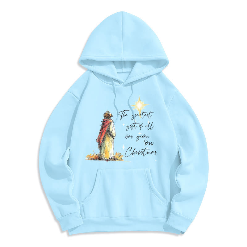 Christianartworkshop Sweat à capuche en polyester doublé polaire à motif d'étoile de Noël - Bleu - 2XL - image 4