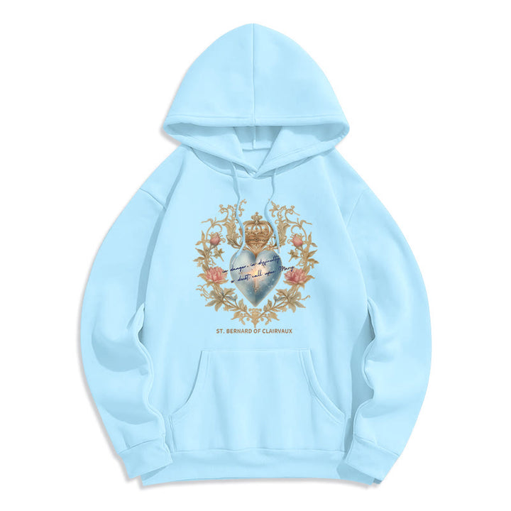 Christianartworkshop Sweat à capuche en polyester doublé polaire Sacred Heart & St. Bernard - Bleu - 2XL - image 7