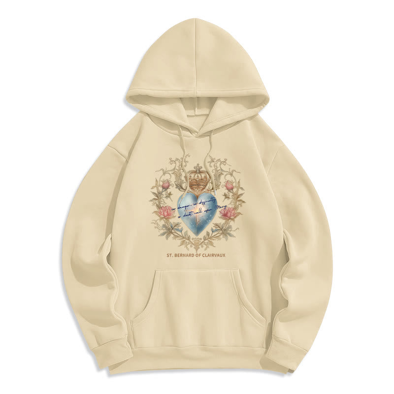 Christianartworkshop Sweat à capuche en polyester doublé polaire Sacred Heart & St. Bernard - Beige - 2XL - image 8