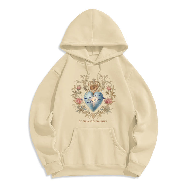 Christianartworkshop Sweat à capuche en polyester doublé polaire Sacred Heart & St. Bernard - Beige - 2XL - image 8