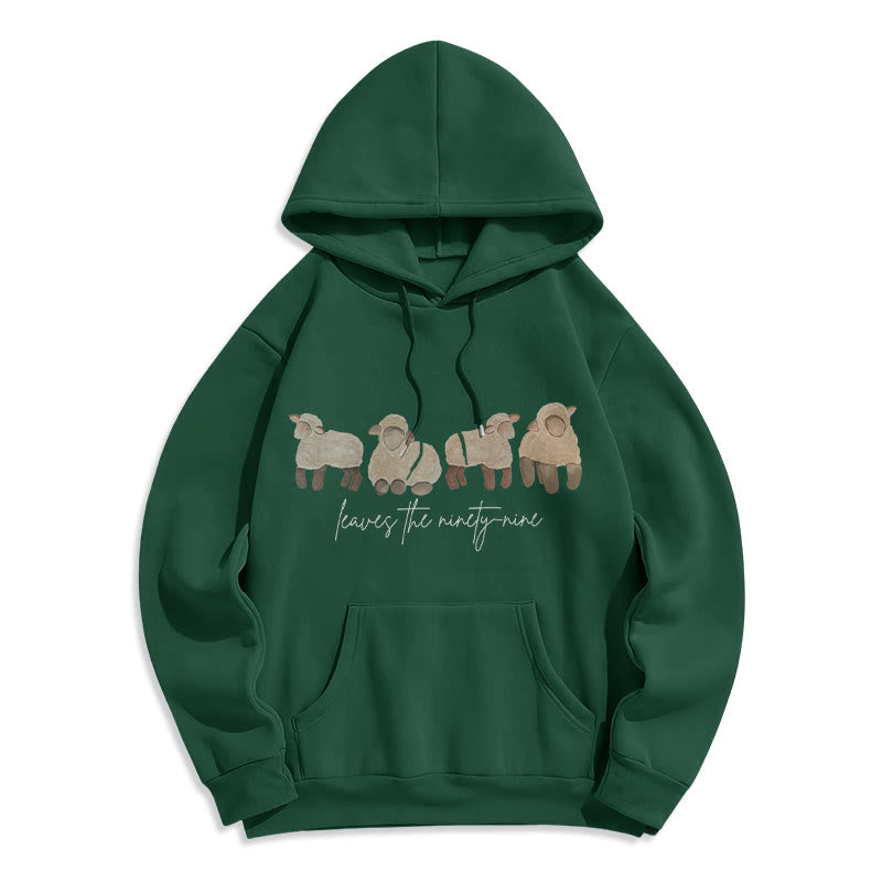 Christianartworkshop Sweat à capuche en polyester doublé polaire avec motif mouton et berger - Vert - 2XL - image 7