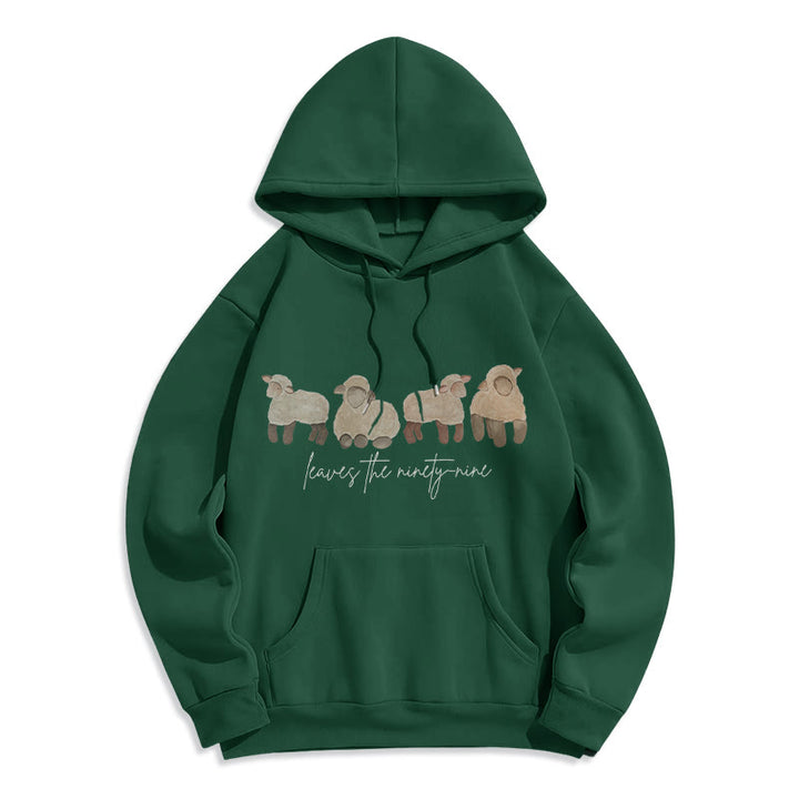 Christianartworkshop Sweat à capuche en polyester doublé polaire avec motif mouton et berger - Vert - 2XL - image 7