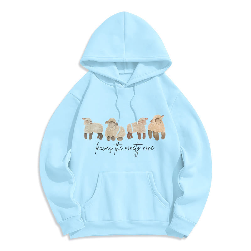 Christianartworkshop Sweat à capuche en polyester doublé polaire avec motif mouton et berger - Bleu - 2XL - image 0