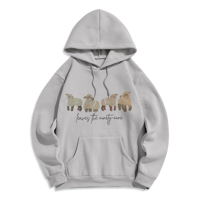 Christianartworkshop Sweat à capuche en polyester doublé polaire avec motif mouton et berger - Gris - 2XL - image 3