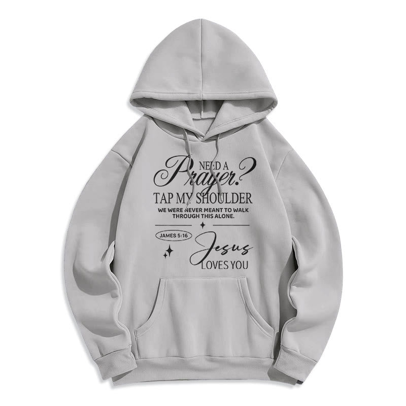 Christianartworkshop Sweat à capuche en polyester doublé polaire Jacques 5:16 et prière - Gris - 2XL - image 3