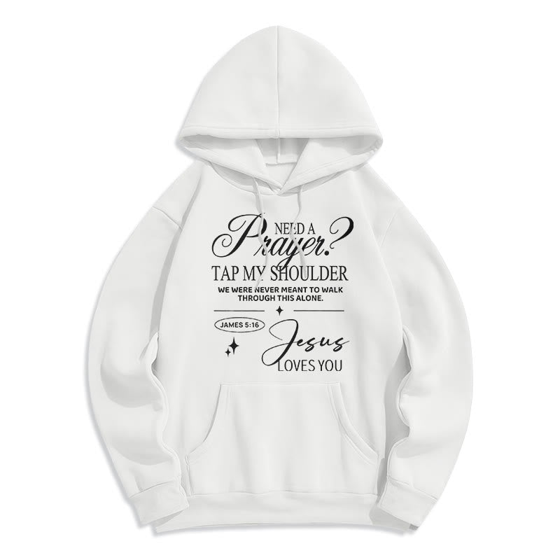 Christianartworkshop Sweat à capuche en polyester doublé polaire Jacques 5:16 et prière - Blanc - 2XL - image 4