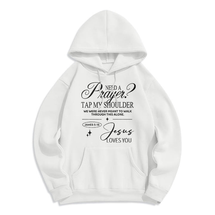 Christianartworkshop Sweat à capuche en polyester doublé polaire Jacques 5:16 et prière - Blanc - 2XL - image 4