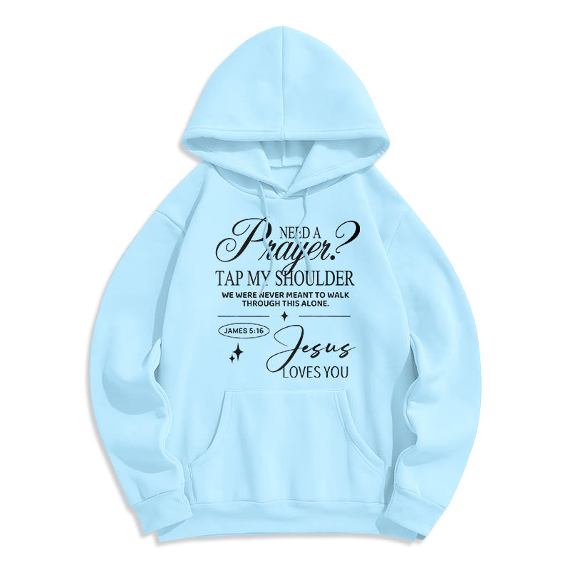 Christianartworkshop Sweat à capuche en polyester doublé polaire Jacques 5:16 et prière - Bleu - 2XL - image 1